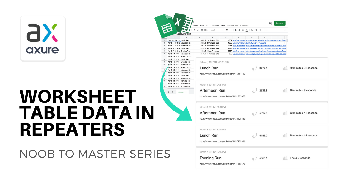 Axure excel google sheets data